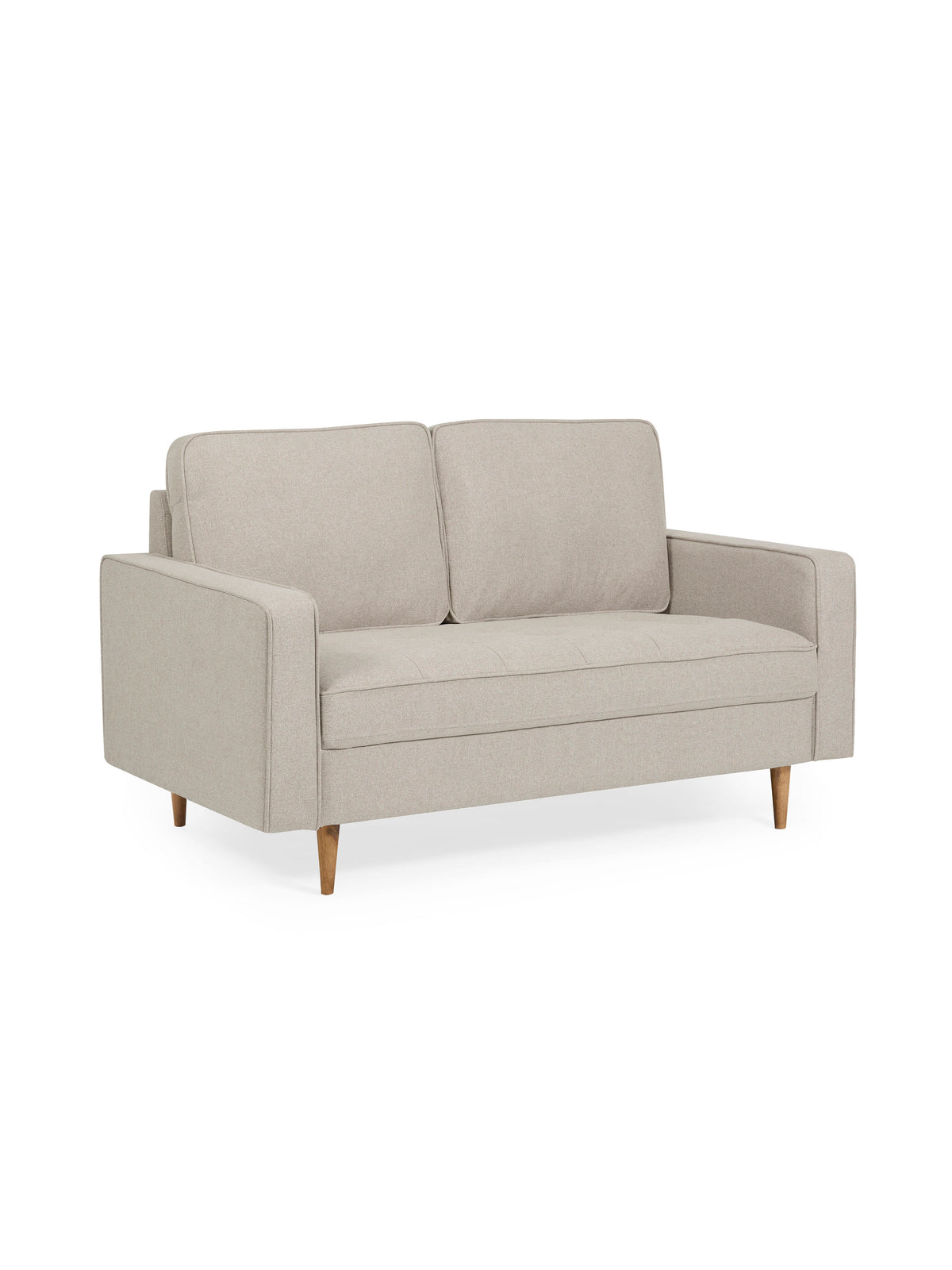 Henrietta Beige Upholstered 2 Seater Sofa – Beige Linen