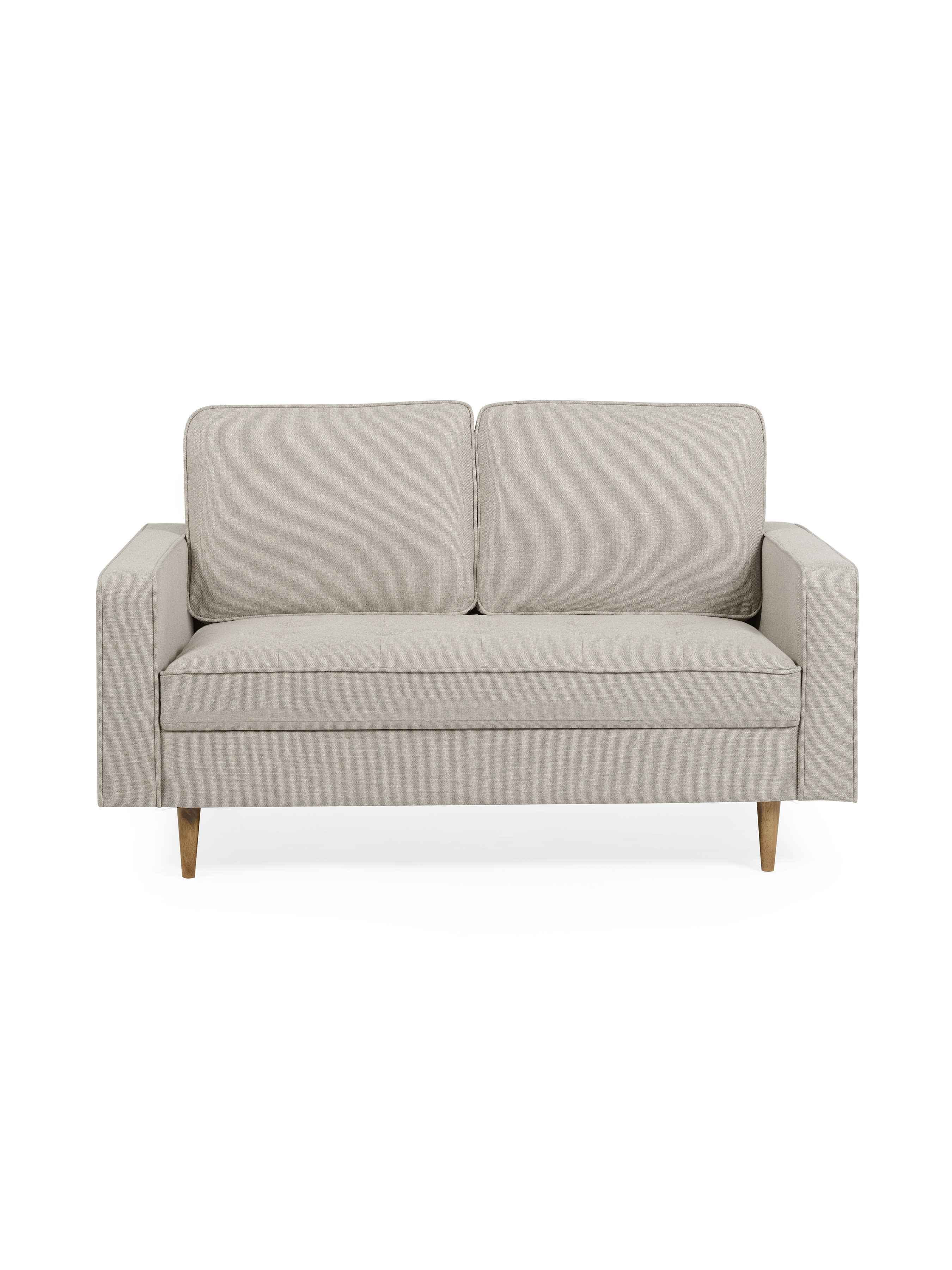 Henrietta Beige Upholstered 2 Seater Sofa – Beige Linen