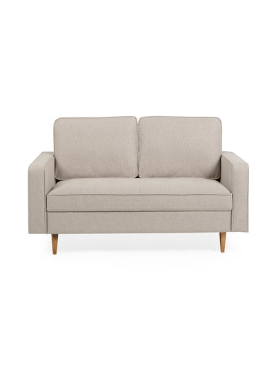 Henrietta Beige Upholstered 2 Seater Sofa – Beige Linen