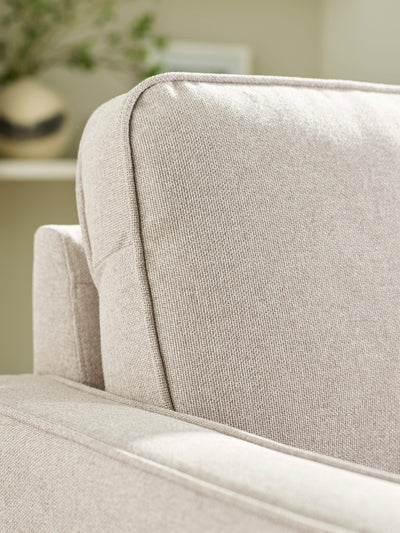 Henrietta Beige Chenille Upholstered 3 Seater Sofa – Beige Linen