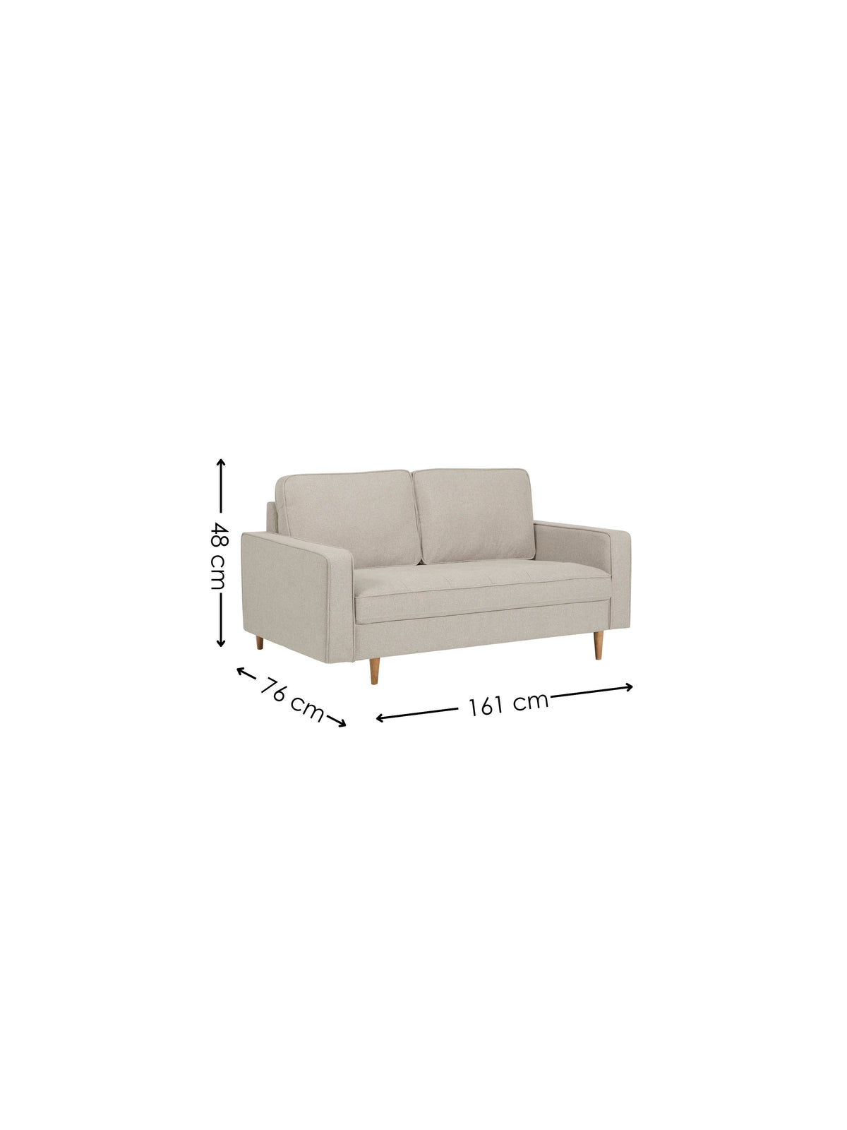 Henrietta Beige Chenille Upholstered 3 Seater Sofa – Beige Linen