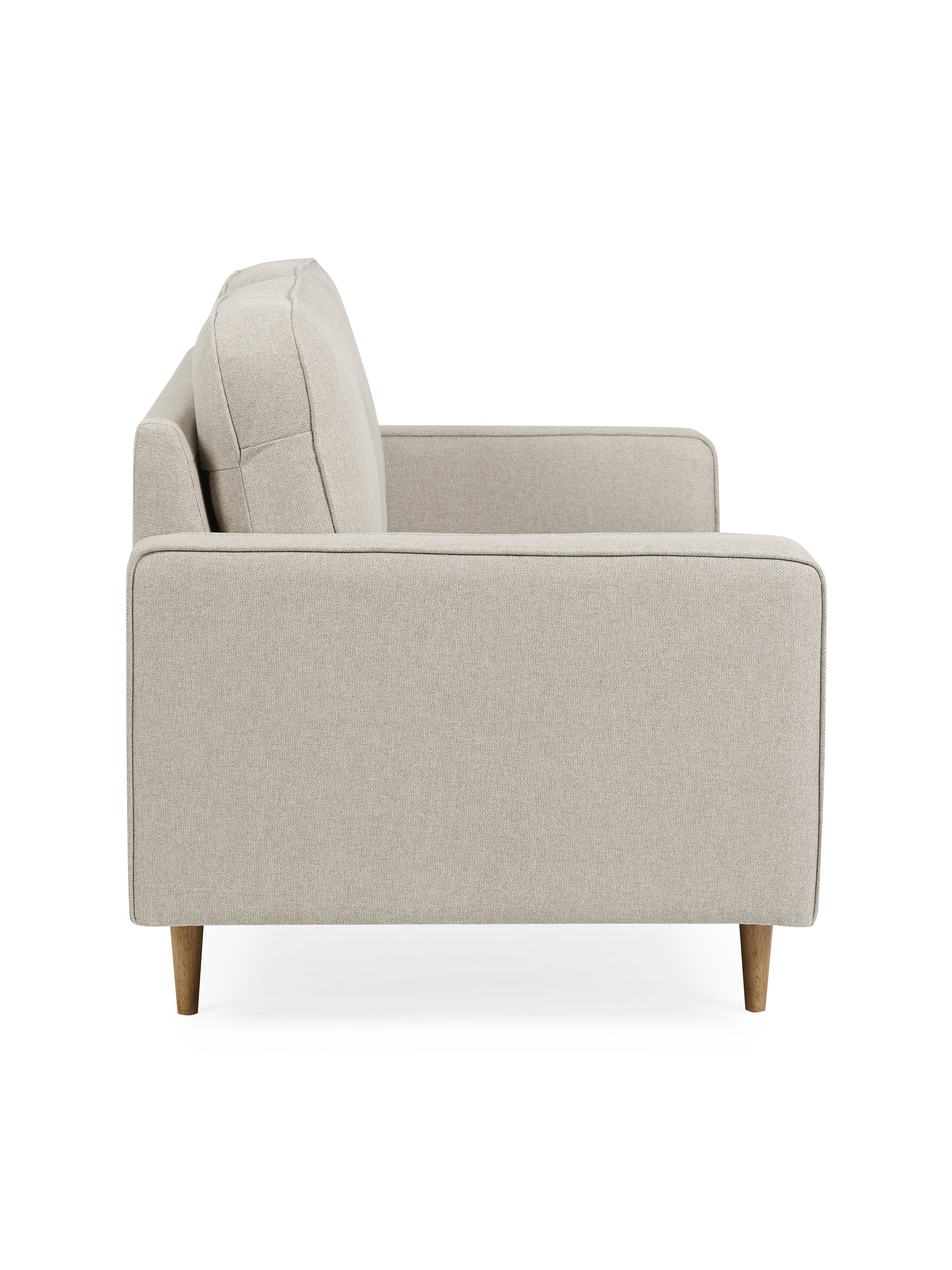 Henrietta Beige Chenille Upholstered 3 Seater Sofa – Beige Linen