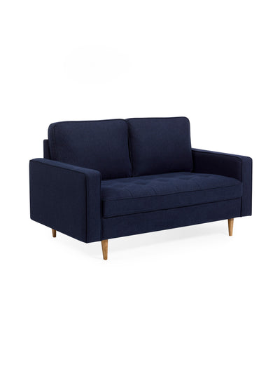 Henrietta Deep Blue Linen Upholstered 2 Seater Sofa