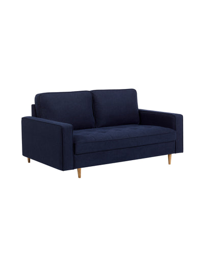 Henrietta Deep Blue Linen Upholstered 3 Seater Sofa
