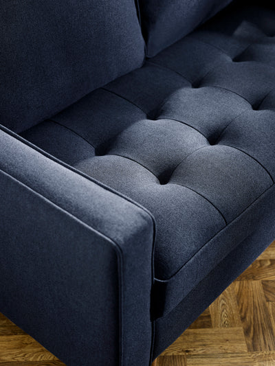 Henrietta Deep Blue Linen Upholstered 3 Seater Sofa