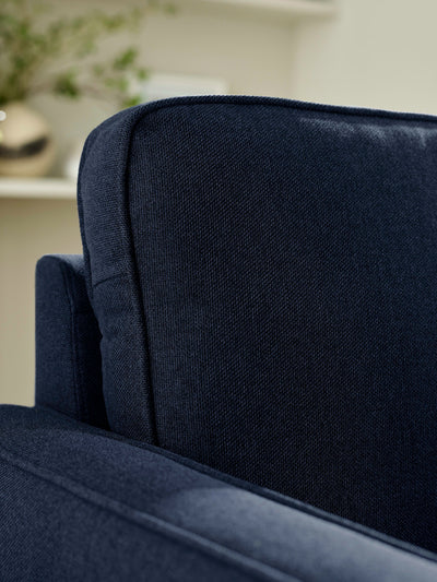 Henrietta Deep Blue Linen Upholstered 3 Seater Sofa
