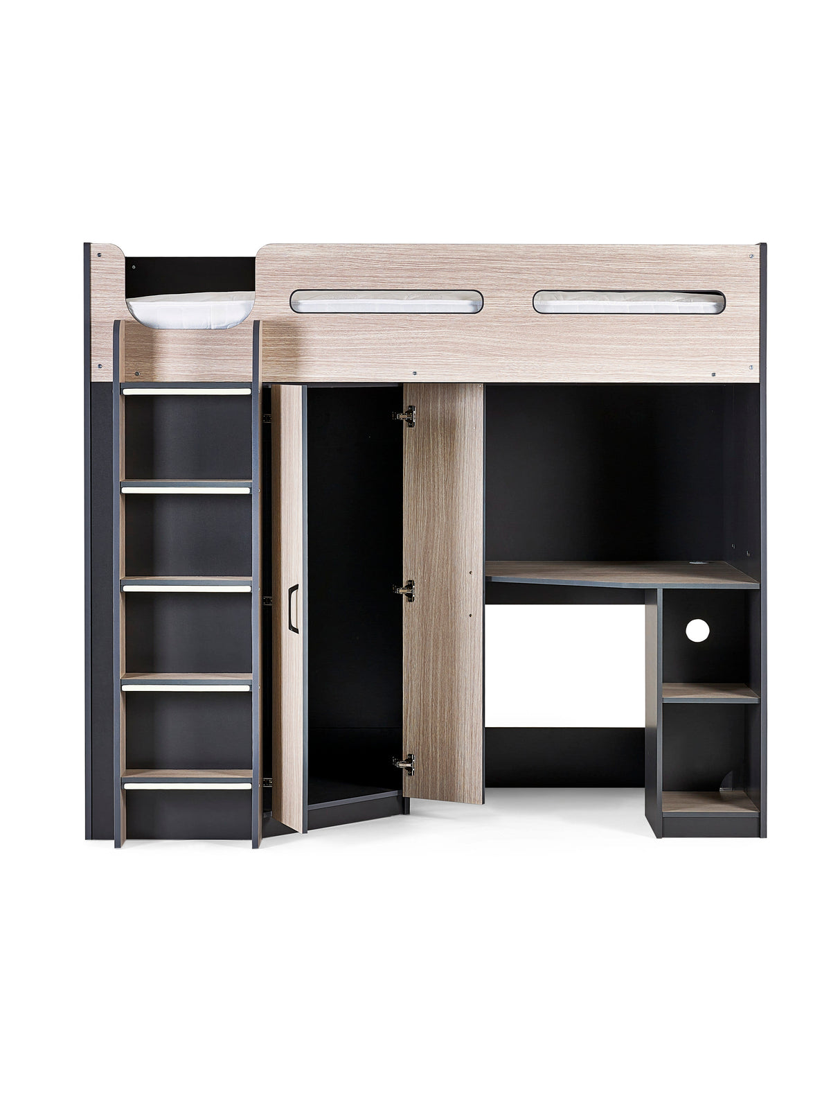 Hercules High Sleeper - Woodgrain & Anthracite