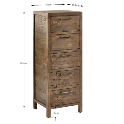 Heritage 5 Drawer Tallboy – Julian Bowen, view 5