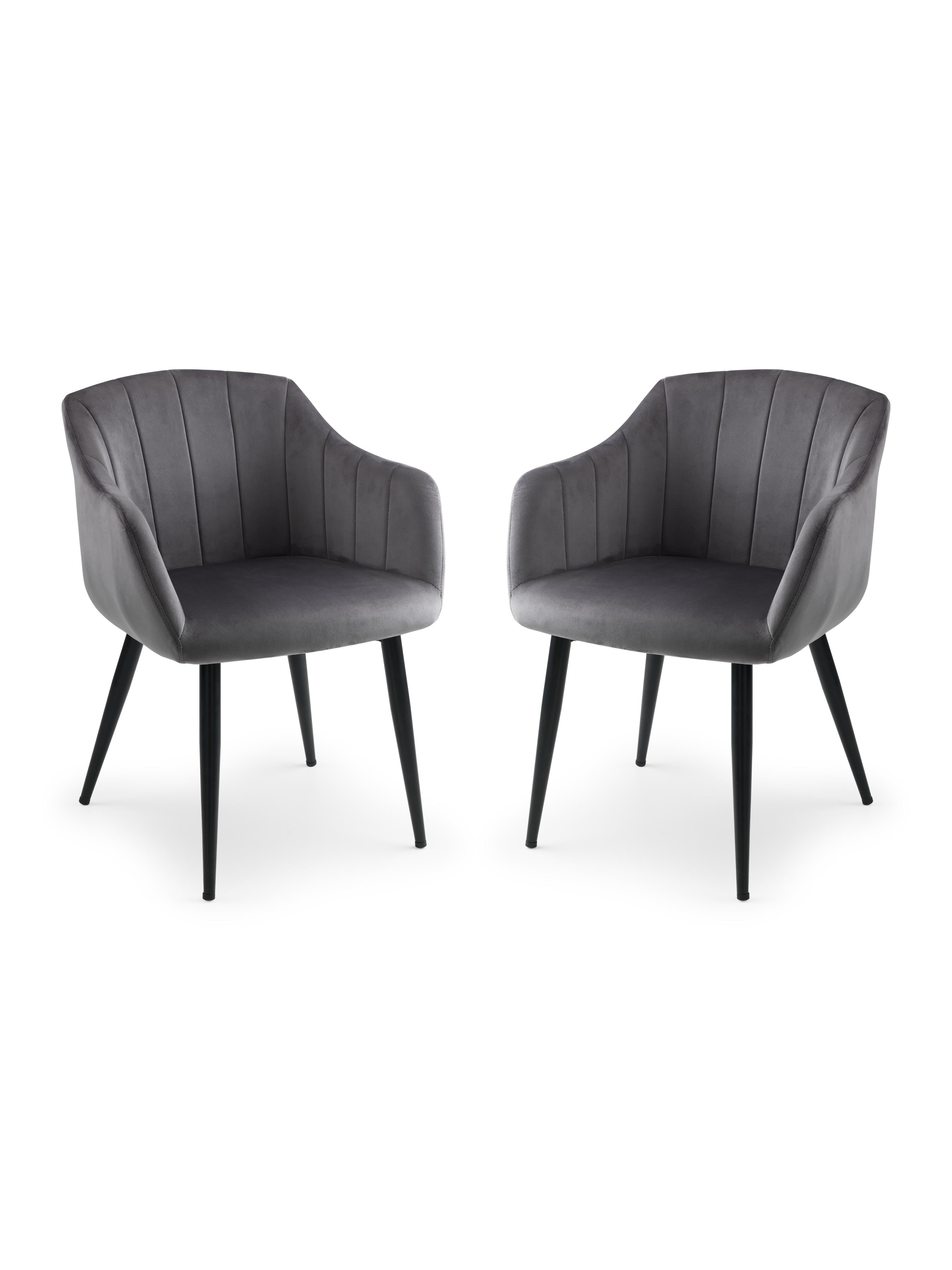 Hobart Scalloped Dining Chairs - Grey (Set Of 2)