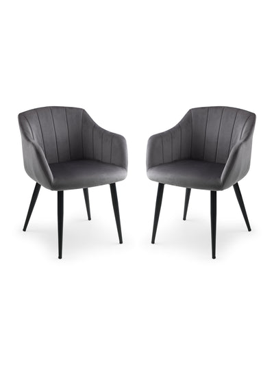 Hobart Scalloped Dining Chairs - Grey (Set Of 2)
