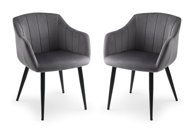 Hobart Scalloped Dining Chairs - Grey (Set Of 2) – Julian Bowen