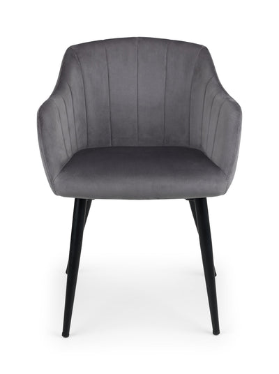 Hobart Scalloped Dining Chairs - Grey (Set Of 2) – Julian Bowen, view 5