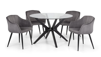Hobart Scalloped Dining Chairs - Grey (Set Of 2) – Julian Bowen, view 6