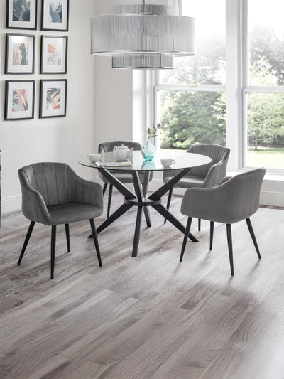 Hobart Scalloped Dining Chairs - Grey (Set Of 2)