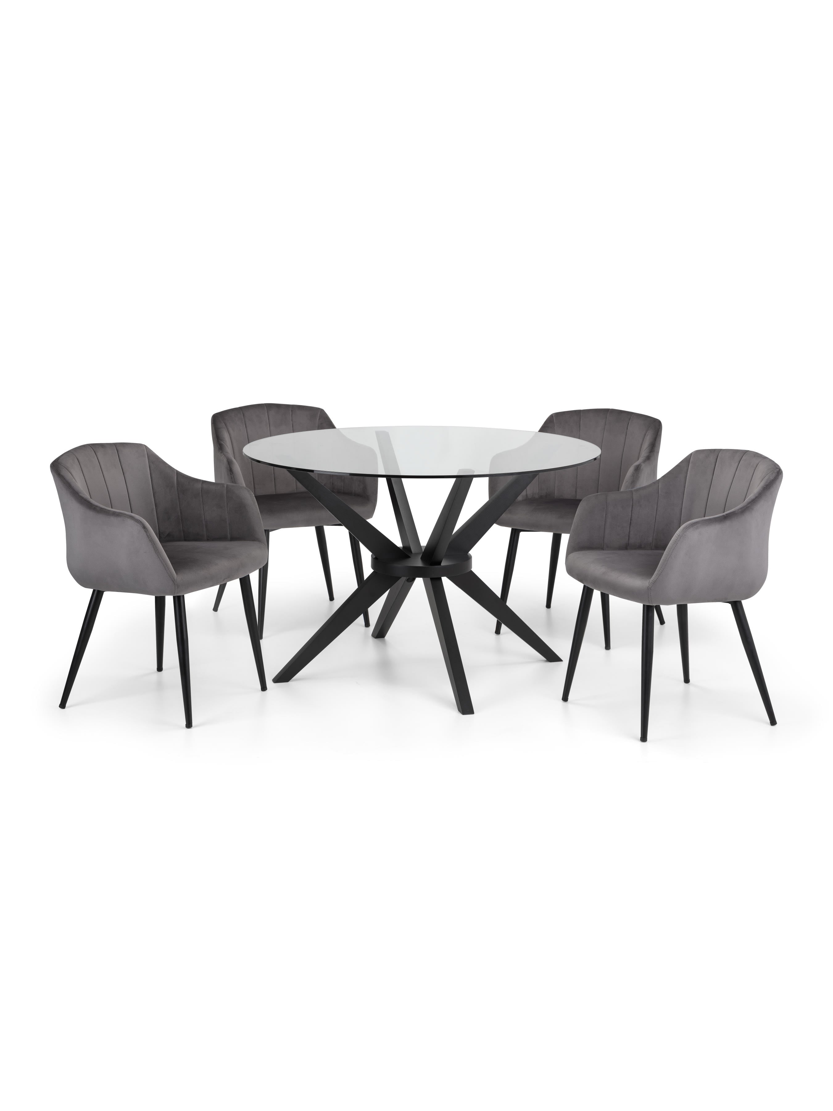 Hobart Scalloped Dining Chairs - Grey (Set Of 2)