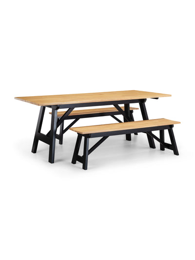 Hockley Bench Black/Oak