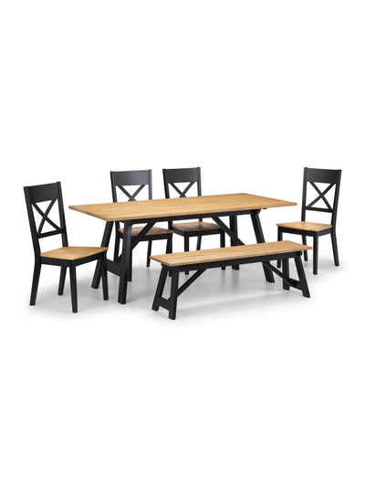 Hockley Bench Black/Oak