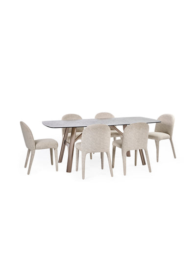 Set of 2 Holly Beige Chenille Upholstered Dining Chairs – Pearl Sand Chenille