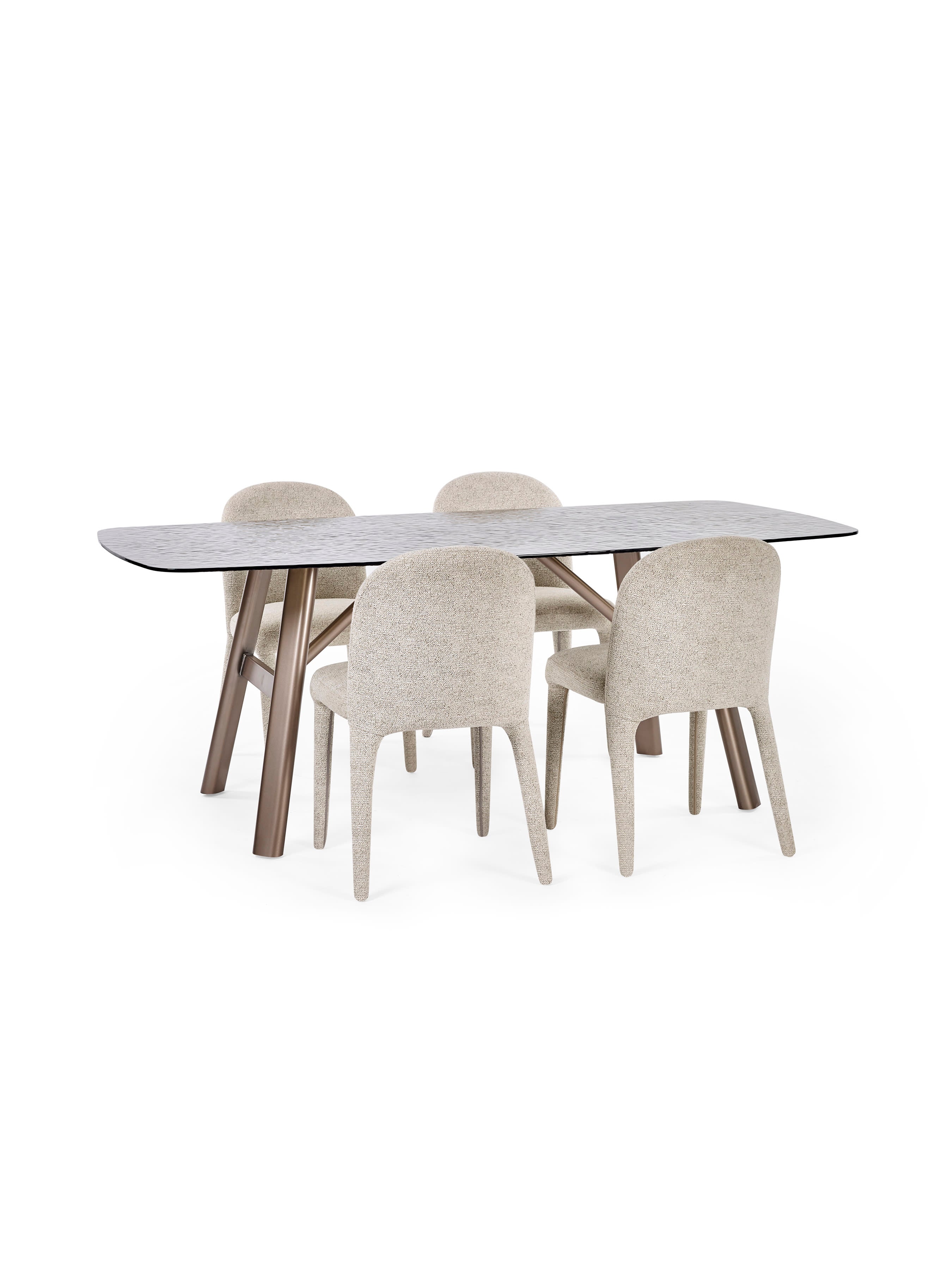 Set of 2 Holly Beige Chenille Upholstered Dining Chairs – Pearl Sand Chenille