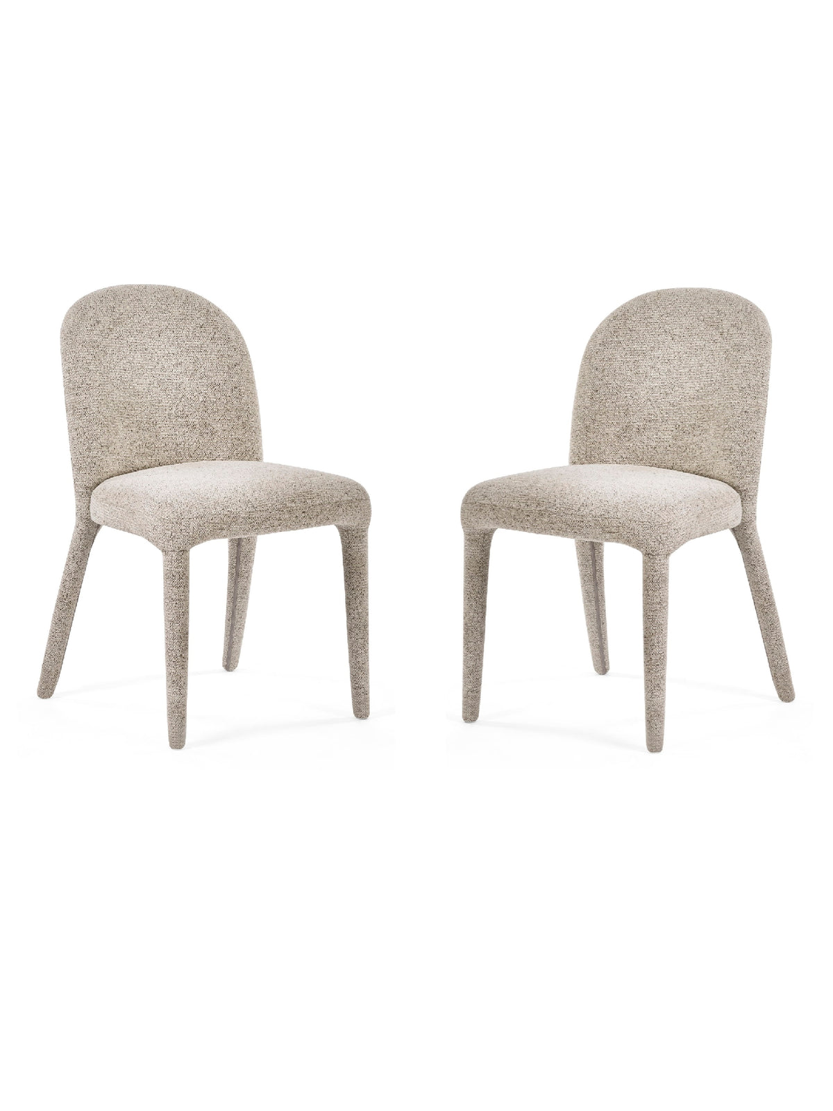 Set of 2 Holly Beige Chenille Upholstered Dining Chairs – Pearl Sand Chenille