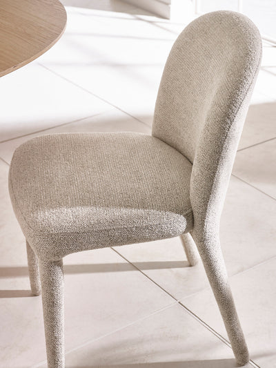 Set of 2 Holly Beige Chenille Upholstered Dining Chairs – Pearl Sand Chenille