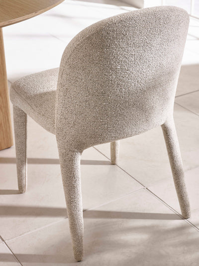 Set of 2 Holly Beige Chenille Upholstered Dining Chairs – Pearl Sand Chenille