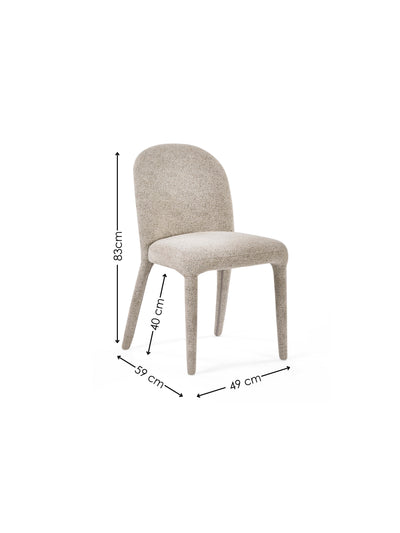 Set of 2 Holly Beige Chenille Upholstered Dining Chairs – Pearl Sand Chenille