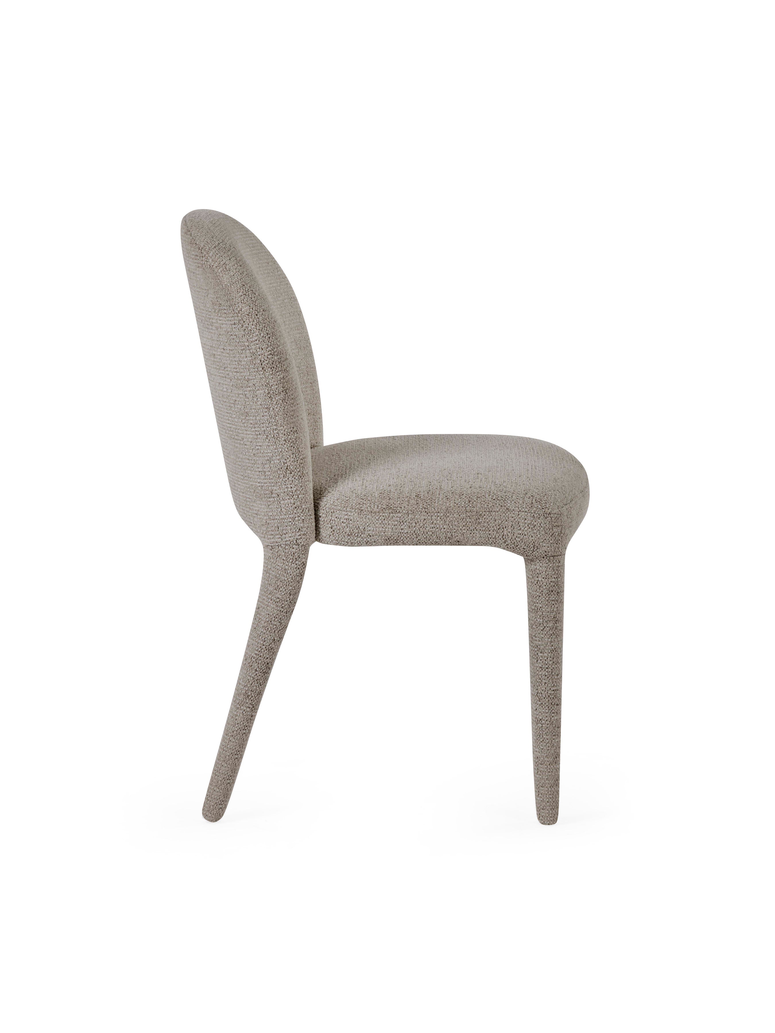 Set of 2 Holly Grey Chenille Upholstered Dining Chairs – Graphite Chenille
