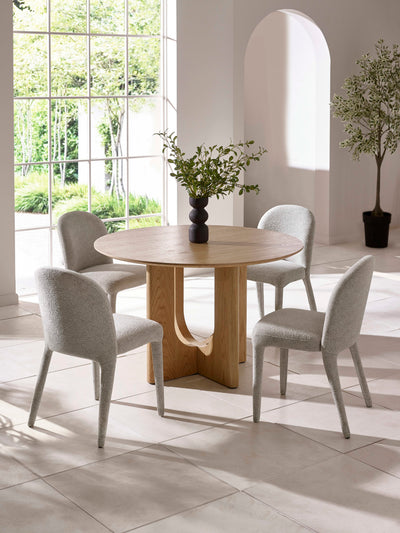 Set of 2 Holly Grey Chenille Upholstered Dining Chairs – Graphite Chenille