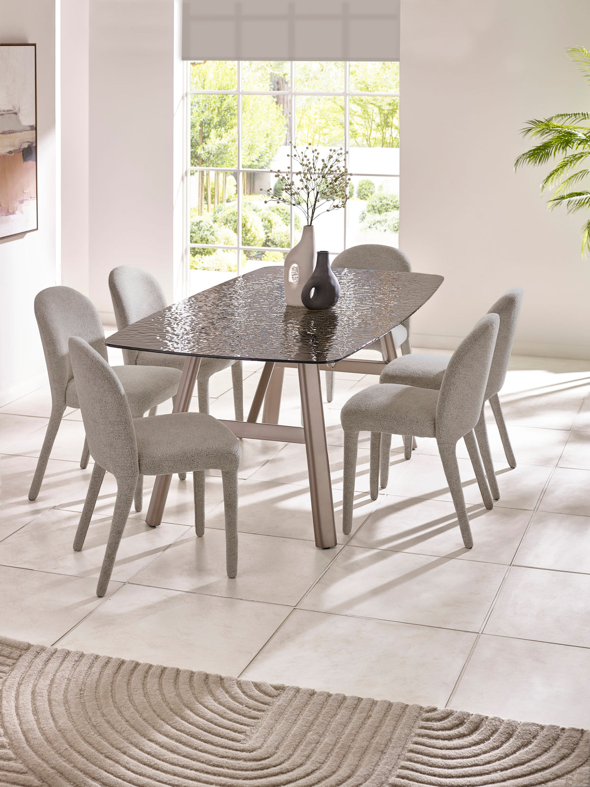 Set of 2 Holly Grey Chenille Upholstered Dining Chairs – Graphite Chenille