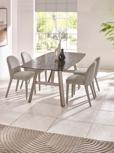 Set of 2 Holly Grey Chenille Upholstered Dining Chairs – Graphite Chenille