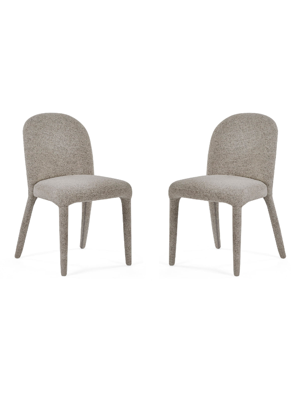 Set of 2 Holly Grey Chenille Upholstered Dining Chairs – Graphite Chenille