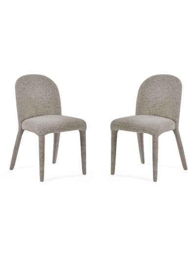 Set of 2 Holly Grey Chenille Upholstered Dining Chairs – Graphite Chenille