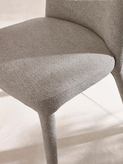 Set of 2 Holly Grey Chenille Upholstered Dining Chairs – Graphite Chenille
