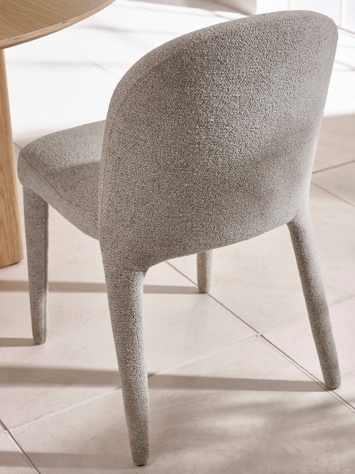 Set of 2 Holly Grey Chenille Upholstered Dining Chairs – Graphite Chenille