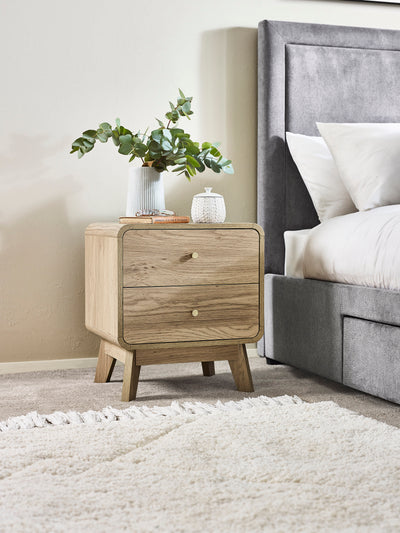 Ingrid 2 Drawer Bedside Oak