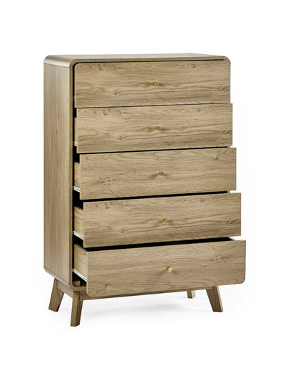 Ingrid 5 Drawer Chest Oak