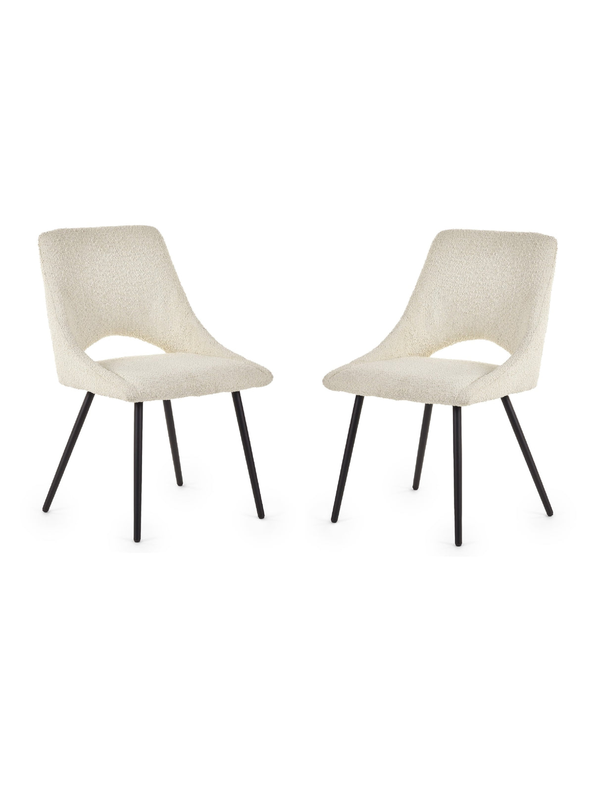 Iris Boucle Dining Chairs - Ivory (Set of 2)
