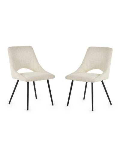 Iris Boucle Dining Chairs - Ivory (Set of 2)