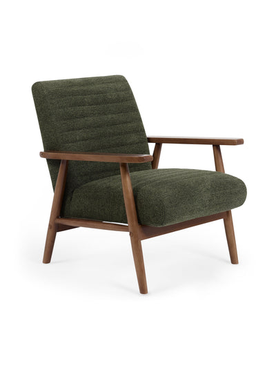 Ivy Olive Chenille Upholstered Armchair – Olive Linen