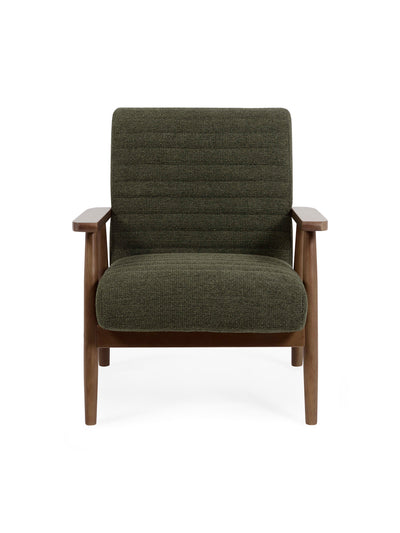 Ivy Olive Chenille Upholstered Armchair – Olive Linen