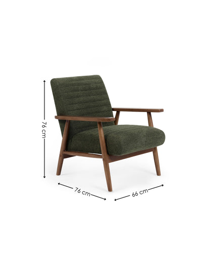 Ivy Olive Chenille Upholstered Armchair – Olive Linen