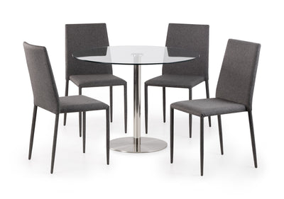 Jazz Fabric Chairs Slate Grey (Set Of 4) – Julian Bowen, view 4