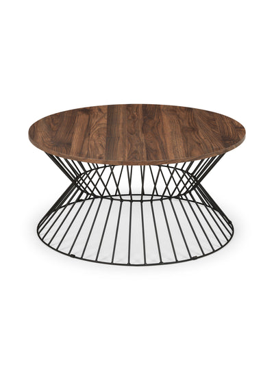 Jersey Round Wire Coffee Table - Walnut