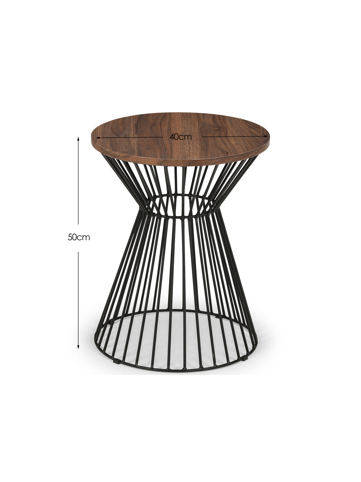 Jersey Round Wire Lamp Table - Walnut