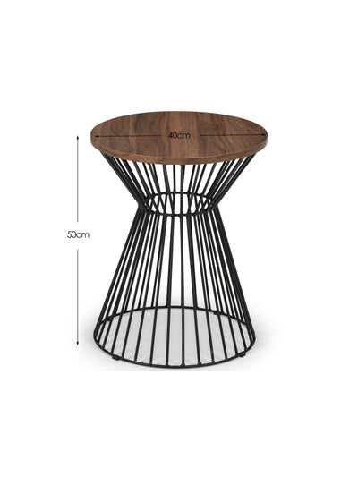 Jersey Round Wire Lamp Table - Walnut