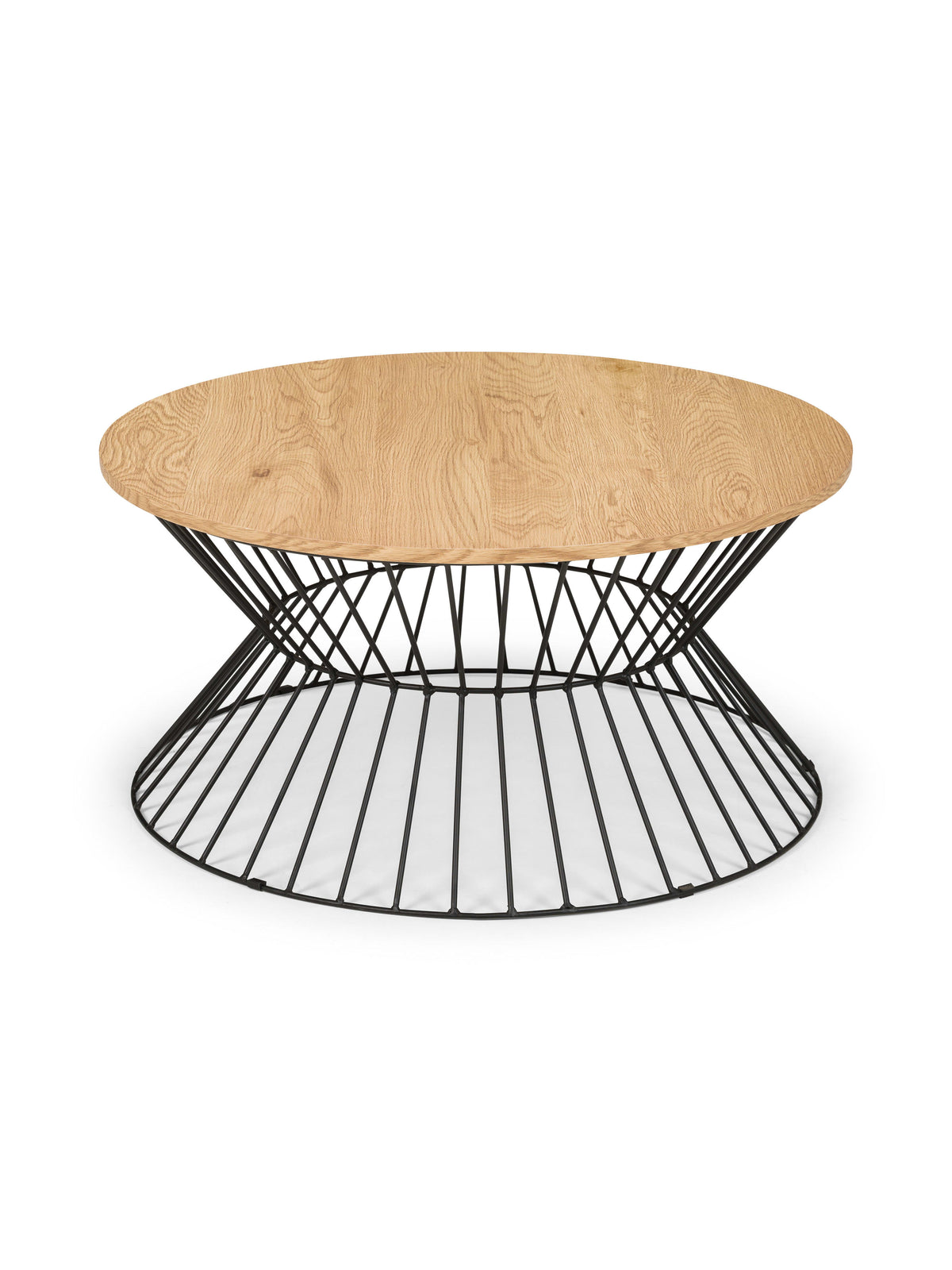Jersey Round Wire Coffee Table - Euro Oak
