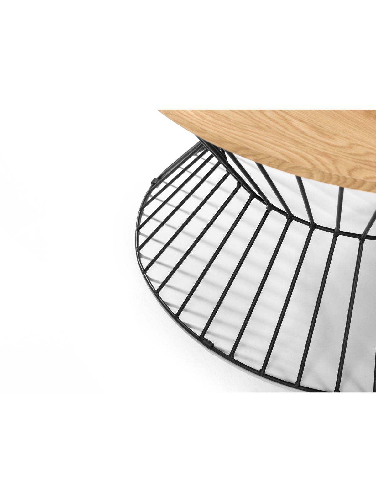 Jersey Round Wire Coffee Table - Euro Oak