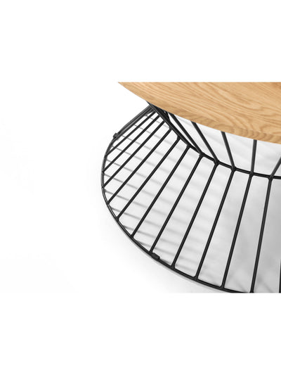 Jersey Round Wire Coffee Table - Euro Oak