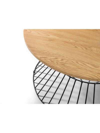 Jersey Round Wire Coffee Table - Euro Oak